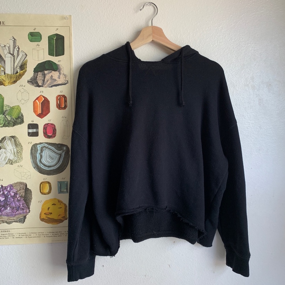 Brandy Melville Black Cropped Hoodie